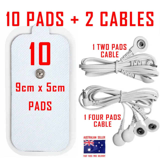 HiDow PainPod TENS EMS compatible 10 LARGE PADS + 4 PADS CABLE + 2 PADS CABLE