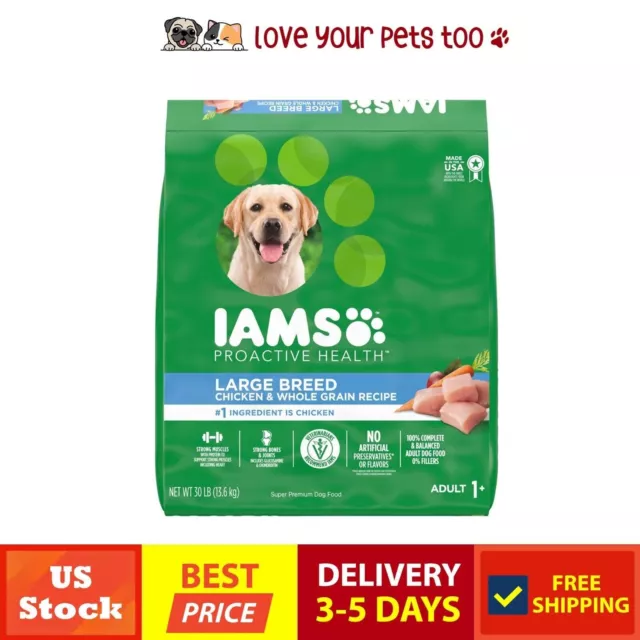 I.A.M.S. High Protein Real Chicken Flavor Dry Dog Food Breed Adult Do 30 lb.Bag
