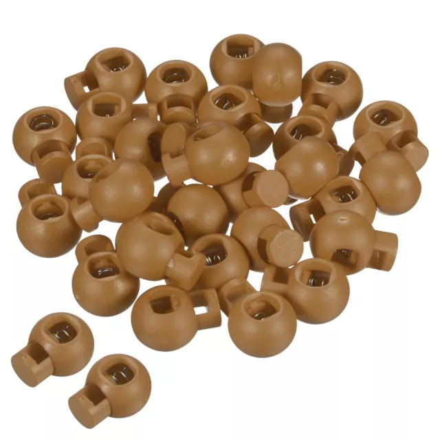 Cord Locks, 30 Pack Ball Spring Toggle Stopper, Khaki