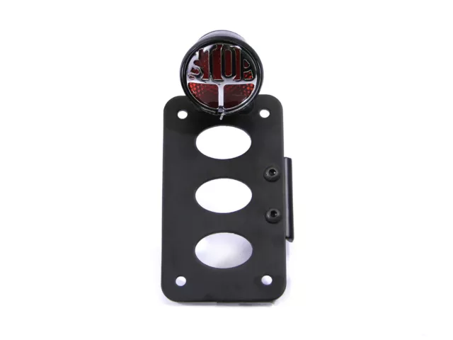 Motorcycle Side Mount Number Plate Holder with LED Miller Style Stop Tail Light 2