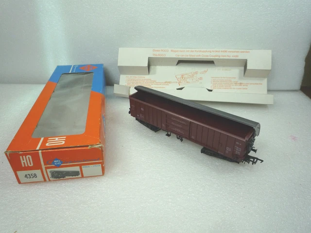 ROCO 4395C SNCF wagon à capot Téléscopique. Boite d'origine en très bon état HO £13.50 - UK
