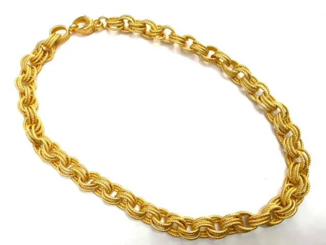 Milor Italy Yellow Gold Tone Bronze Graduated Triple Twisted Loop 20” Necklace.
