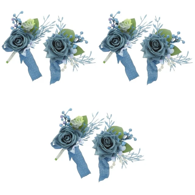3 juegos de delicada flor artificial de negocios muñeca corsé novia decoración de muñeca