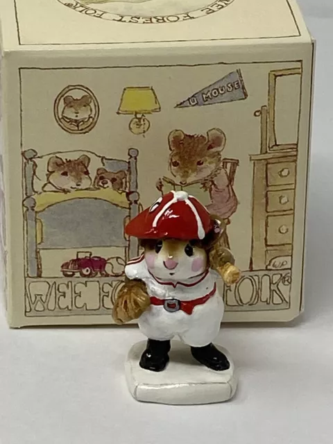 Wee Forest Folk 1989 Batter Up MS15 Baseball Mouse Annette Petersen