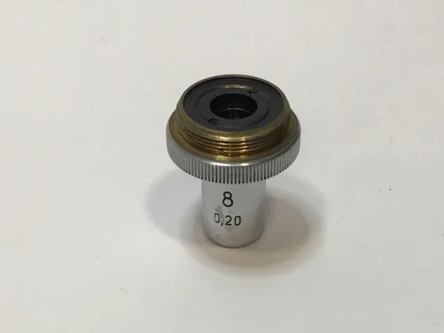 Macro Lens 8 0.20 Microscope Lomo Lens USSR Biology Research.