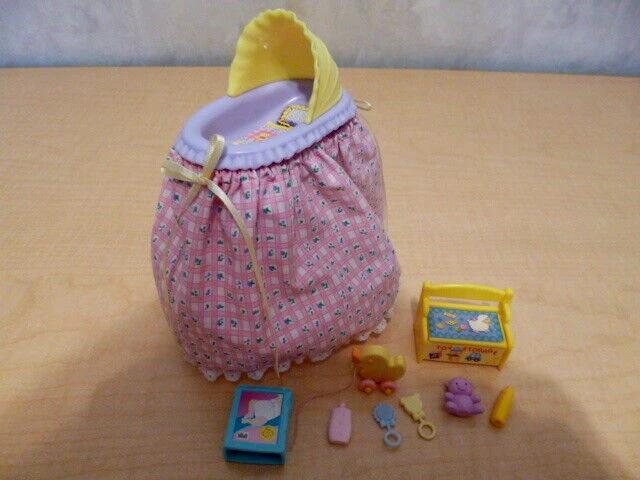 13 Piece Lot BARBIE Happy Family Nursery Rocking Bassinet w/ Skirt & Accessories 13 Piece Lot BARBIE Happy Family Nursery Rocking Bassinet w/ Skirt & Accessories