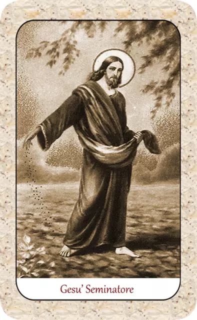 SANTINO HOLY CARD GESU' SEMINATORE color seppia