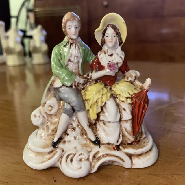 RARE Vintage Maruyama Occupied Japan Porcelain 3.5”  Figurine-Courting Couple