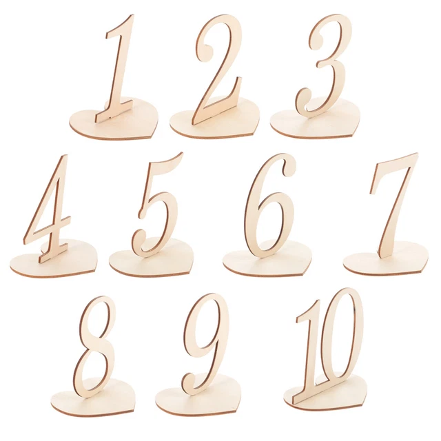 Supporti Per Numeri Da Tavolo In Legno 30 Pezzi - Portanumero Semicircolari Con 60 Cartellini Oro, Per Matrimoni E Feste