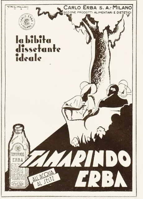 Pubblicita 1931 Tamarindo Erba Bibita Dissetante Acqua Selz Bar Drink  Crepaldi