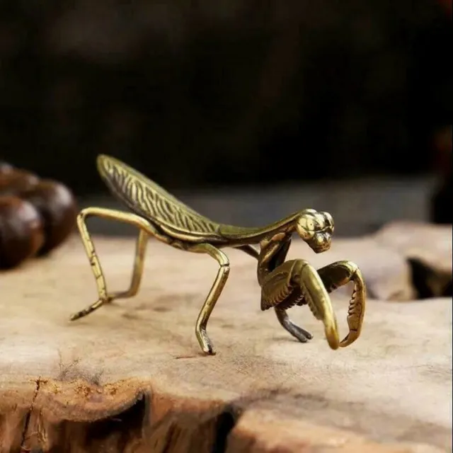 Solid Brass Praying Mantis Figurine Statue House Animal Figurine Decor Home