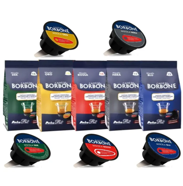 90 Kapseln Caffè Borbone Kit Mesh Modell Dolce Gusto Gold Blau Rot Schwarz