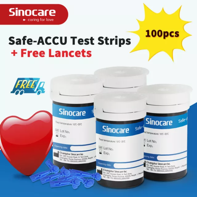 Sinocare Blood Glucose Sugar Test Strips for safe Accu Glucometer Diabetics
