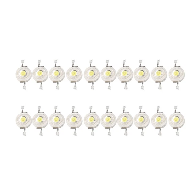 20 Pcs High  2 Pin 3W White LED Bead Emitters 170-190Lm 6000K G6V4V4