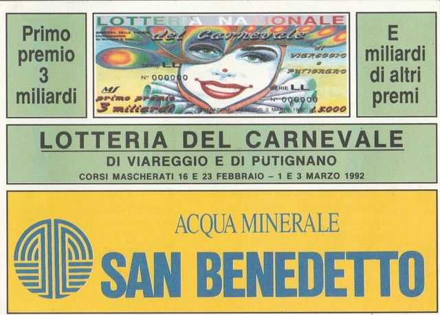 Biglietto lotteria di Viareggio e Putignano