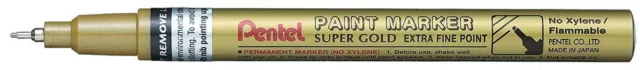 Pentel Permanent Paint Marker, Extra Fine tip, Gold, 1 Pack of 12 Markers