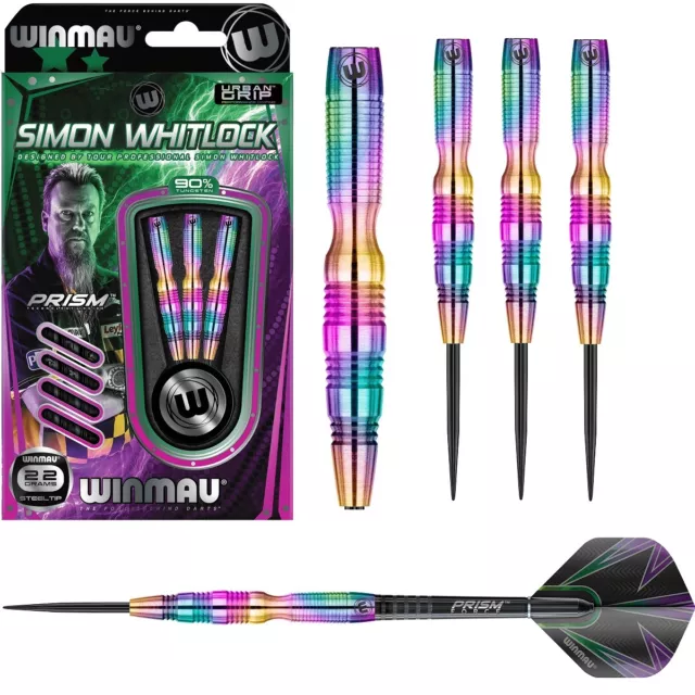 Simon Whitlock Urban Grip 90% Tungsten Steel Tip Darts by Winmau - 22g or 24g