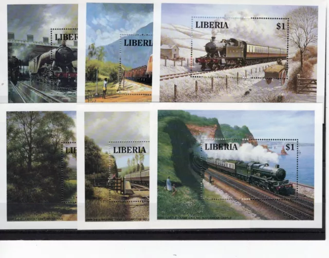 Liberia 1994 BL.133-138 Eisenbahn MNH