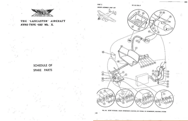AVRO LANCASTER PARTS Service Manual illustrated archive PDF RARE detail ...