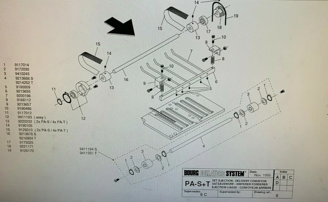 Cp Bourg Pa-T & Pa-P Folder Exit 2  Belt Set Pt 9126010  We Sell Bourg Parts