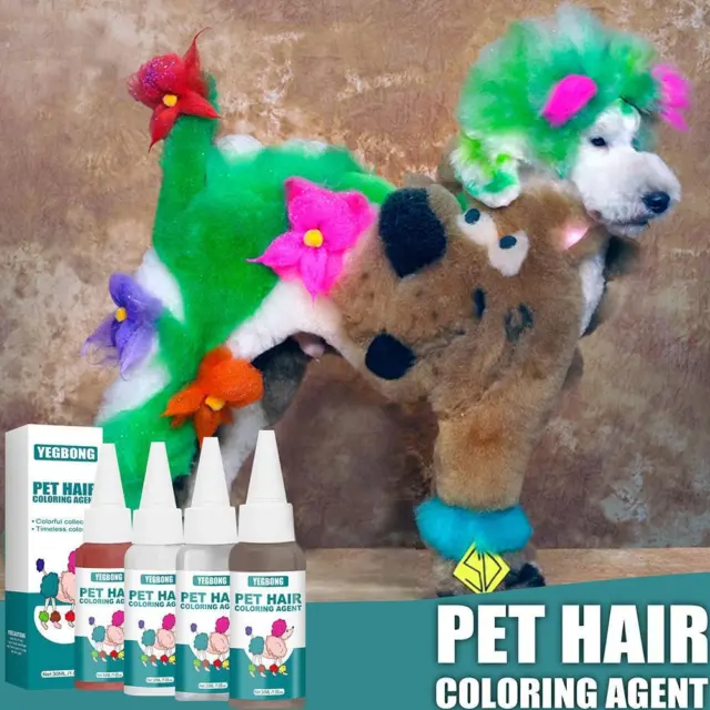 Tinte para el pelo de mascotas profesional para perros gatos crema para animales O4N3