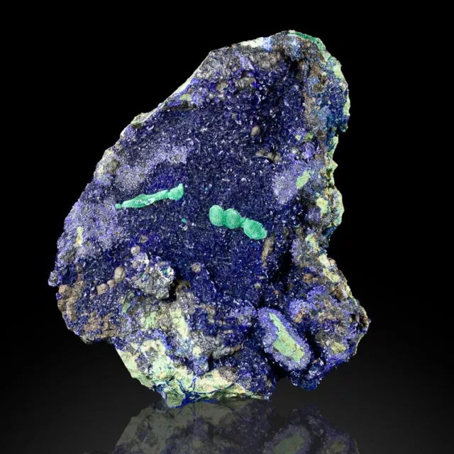 4" cristaux AZURITE bleu marine avec vert MALACHITE sur matrice Chine à vendre