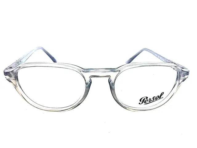 New Persol 3053-V 1029 50mm Rx Round Gray Men's Eyeglasses Frame Italy