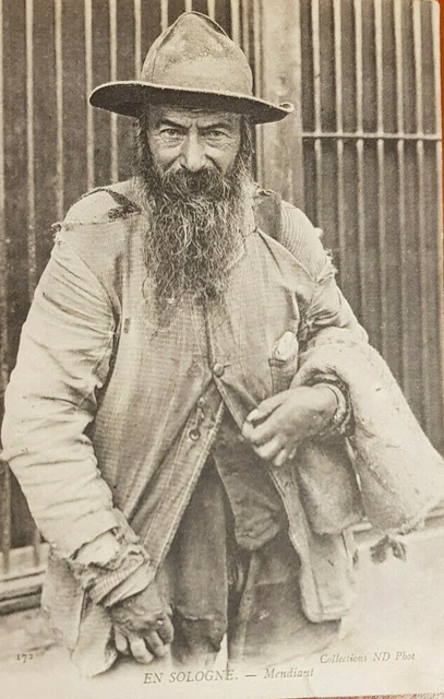 CPA Antique Sologne Beggar Postcard Phot Collection 172 TBE