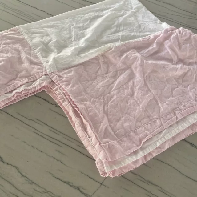 Pottery Barn Kids Crib Bed Skirt Baby Girl Pink Linen