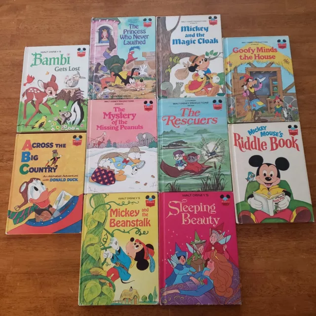 Lot of 10 Wonderful World Reading Walt Disney Cartoon Children Kids Books 1970s