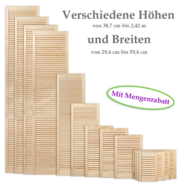 Lamellentür Für IKEA BESTA - Kiefernholz Tür 63,5x59,4cm Im Landhausstil