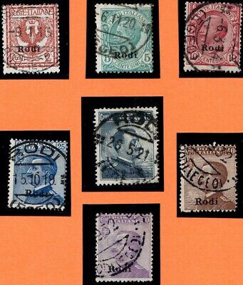 COLONIE EGEO 1912 CASO FRANCOBOLLI D'ITALIA 7 VALORI G.O MH* N333 