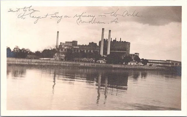 RPPC New Orleans Louisiana Shore Front View of Sugar Refinery early 1900s