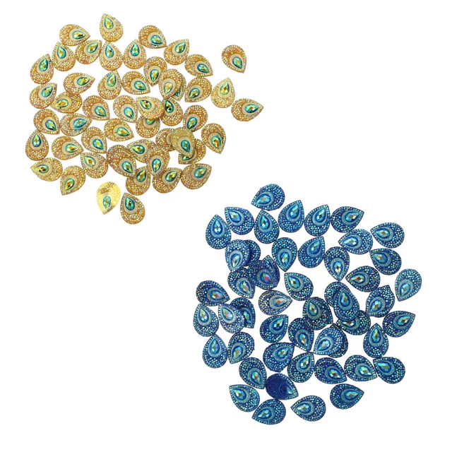 100PCS Flache Rückseite Teardrop Nähen Patch Strass Nähen Beadds 5