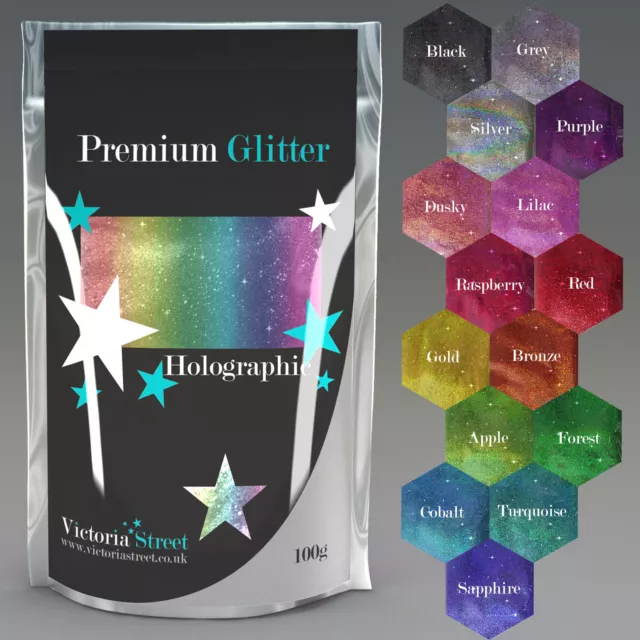 Grands clous en verre à vin holographique premium pur 100 g paillettes ultra fines artisanat