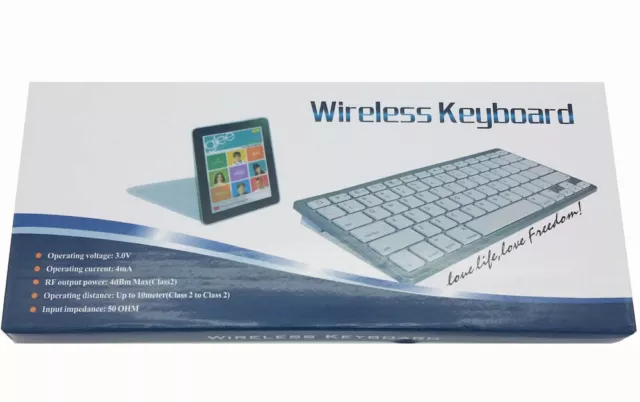 Teclado Wireless Silver HT Interfaz Bluetooth Blanco USB con Letra Ñ PC MAC 2