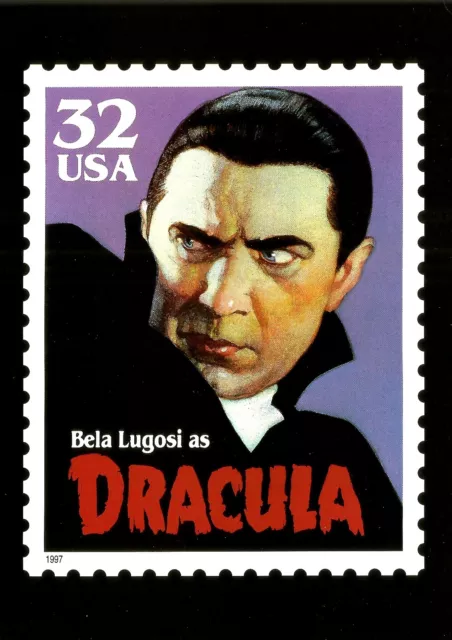 BELA LUGOSI AS DRACULA, OFFICIAL USPS JUMBO POSTCARD (7x5 inches)