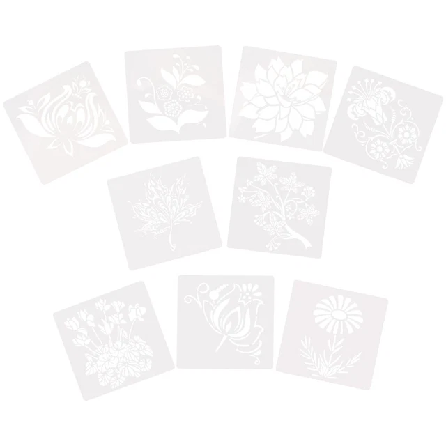 9 hojas plantilla para pintura floral plantillas para manualidades plantilla de flores niño
