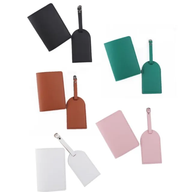 Portable PU Leather Travel Passport Card Cover with Luggage Tags Holder for Case