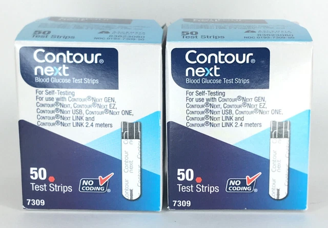 Tiras reactivas de glucosa en sangre Contour Next autoprueba dos 50 quilates expiración 31/07/2024 CN12