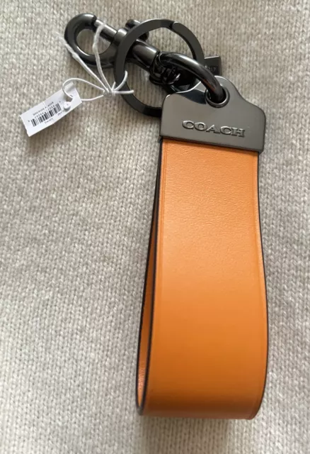 COACH key chain fob F31012 black leather USB 8gb flash drive external logo  $75