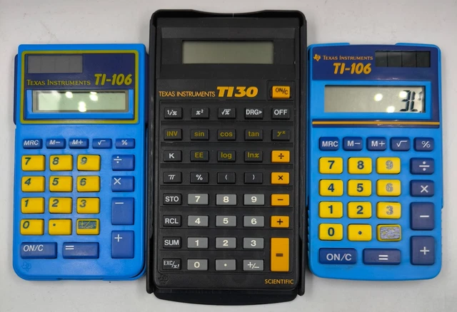 LOT de 4 CALCULATRICES VINTAGE Texas Instruments et Casio