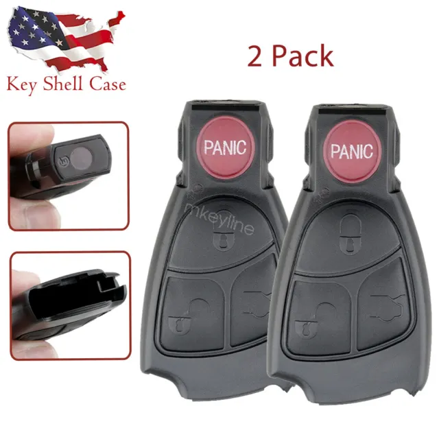 2 Replacement Smart Key Remote Fob Case Shell for Mercedes Benz CLK SLK SL C E S