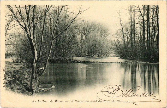 CPA AK Champigny La Marne downstream of the Pont FRANCE (1282241)