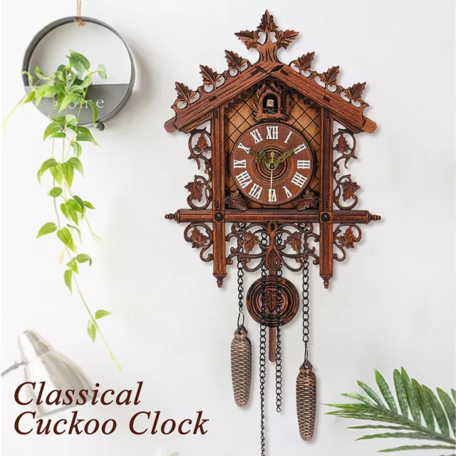 Classical Cuckoo Wall Clock Hanging Wooden Bird Clock Home Decor Creative Gifts