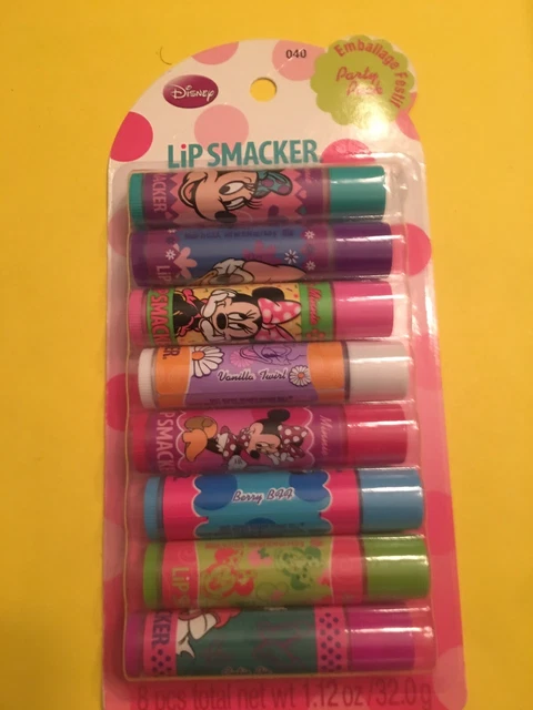 8 Lip Smacker Disney Minnie Daisy ~ Cupcake Cotton Candy Cutie Pie Vanilla Grape
