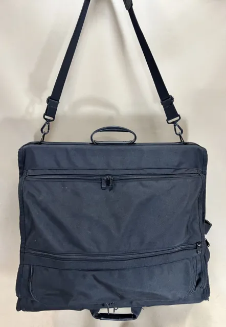 Preowned TUMI Made in USA Black Ballistic Nylon Bi-fold 23” Garment Bag Luggage 2