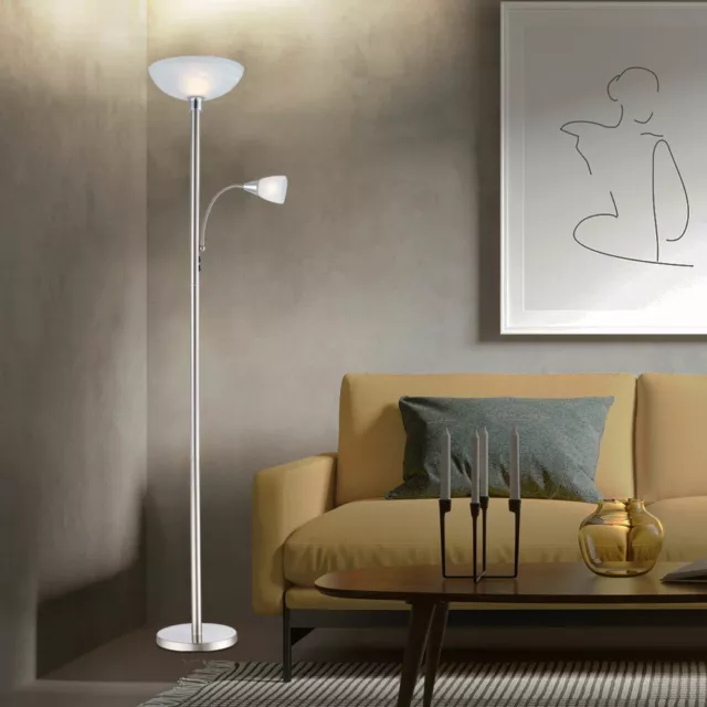 Lampadaire à vasque LED Variateur Luminaire Lampe de salon Lampe sur pied  129434