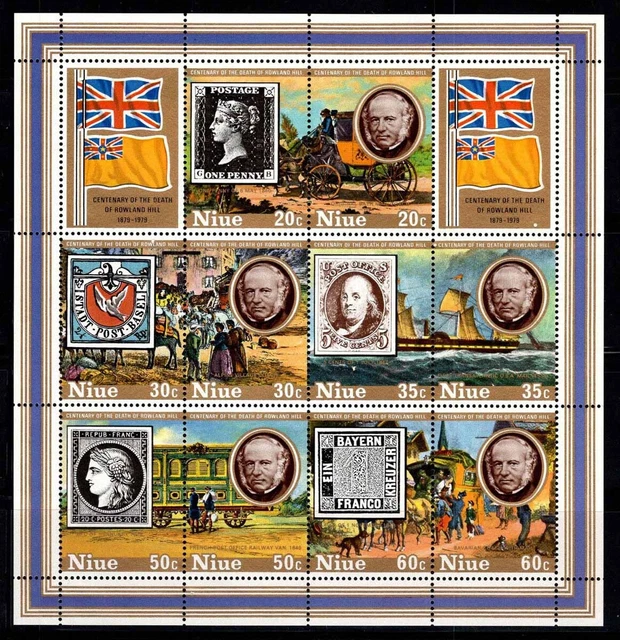 Niue 1979 Mi. Bl.20 Block 100% Postfrisch Rowland Hill,20 C,30 C...