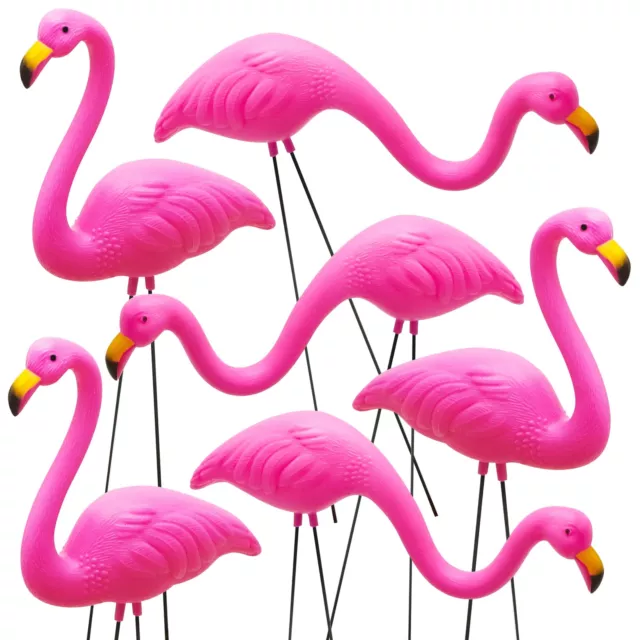 Mini Pink Flamingo Yard Ornament , Luau / Beach /Tropical Party Decor,